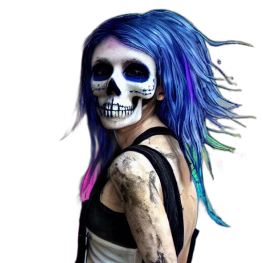 mask, face, hair, photorealistic transparent PNG cut-out