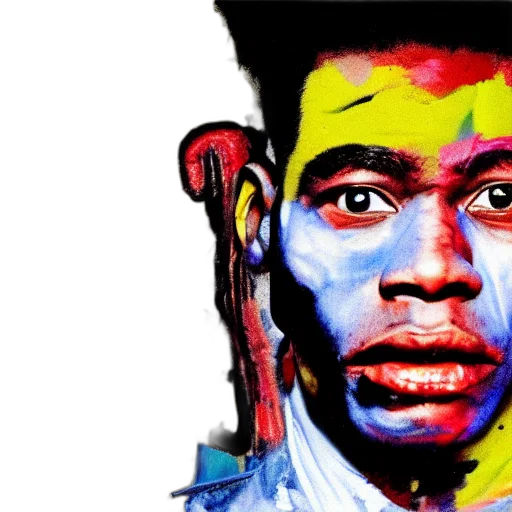 face, jacket, watercolor, photorealistic transparent PNG cut-out