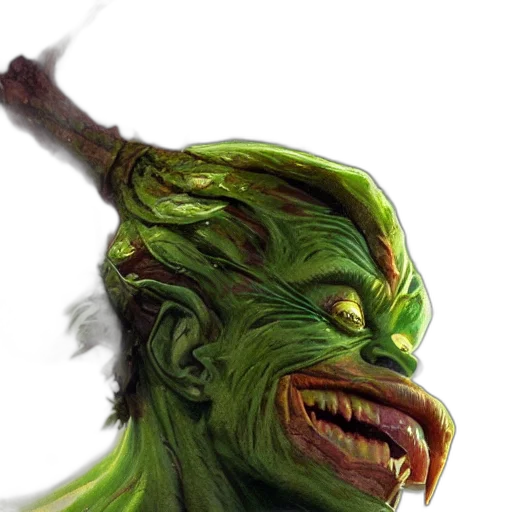 creature, staff, face, mask transparent PNG cut-out