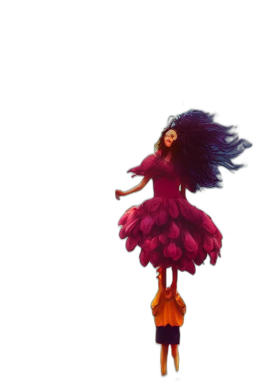 dress, hair, creature, concept art transparent PNG cut-out