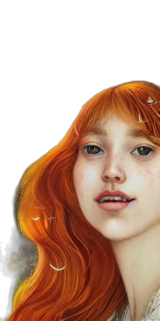 face, hair, photorealistic, fantasy art transparent PNG cut-out
