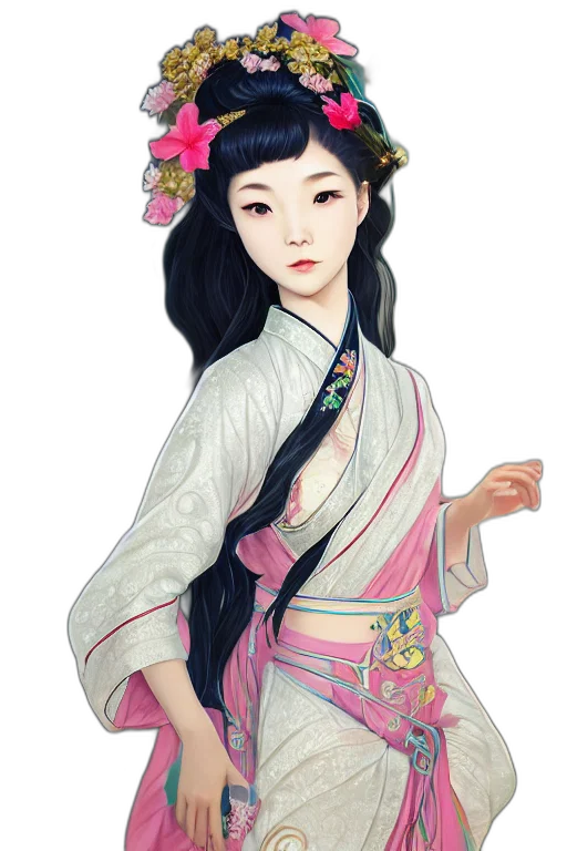 staff, dress, fantasy art, photorealistic transparent PNG cut-out