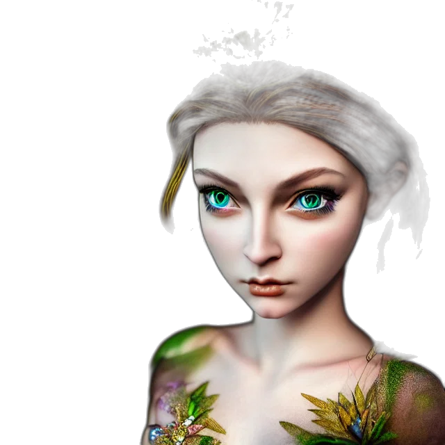 face, fantasy art, 3d render, concept art transparent PNG cut-out
