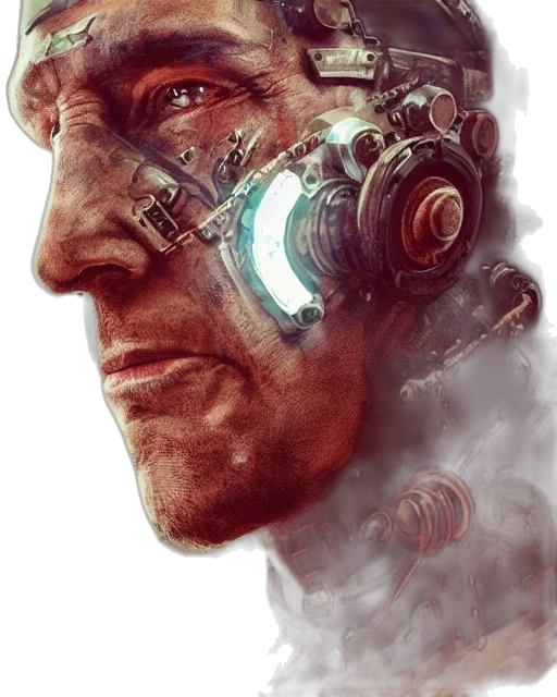 face, robot, mask, cyberpunk transparent PNG cut-out