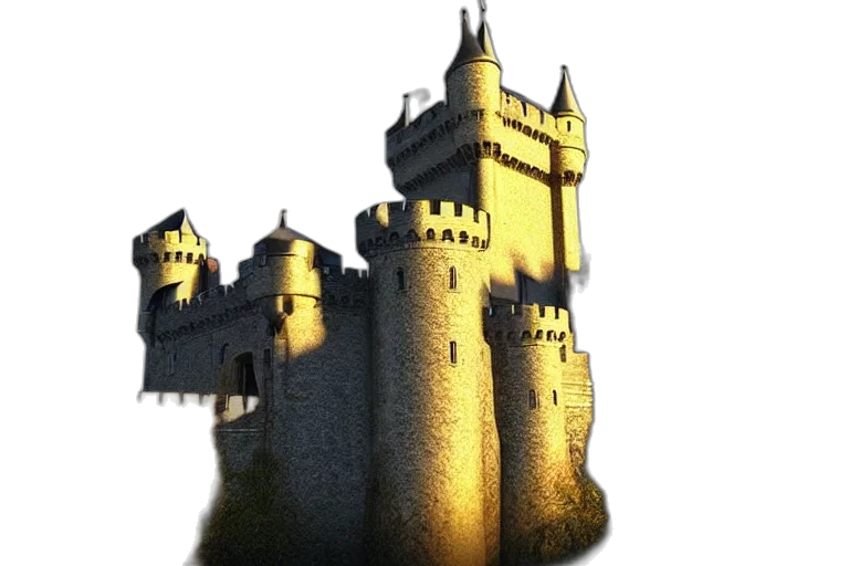 crown, dragon, building, sword transparent PNG cut-out