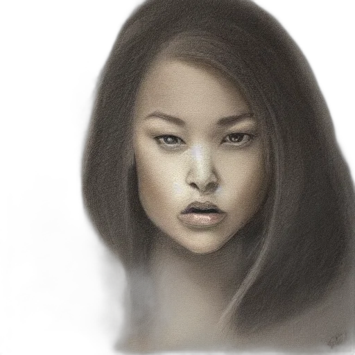 face, hair, photorealistic, fantasy art transparent PNG cut-out