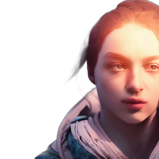 face, jacket, concept art, photorealistic transparent PNG cut-out
