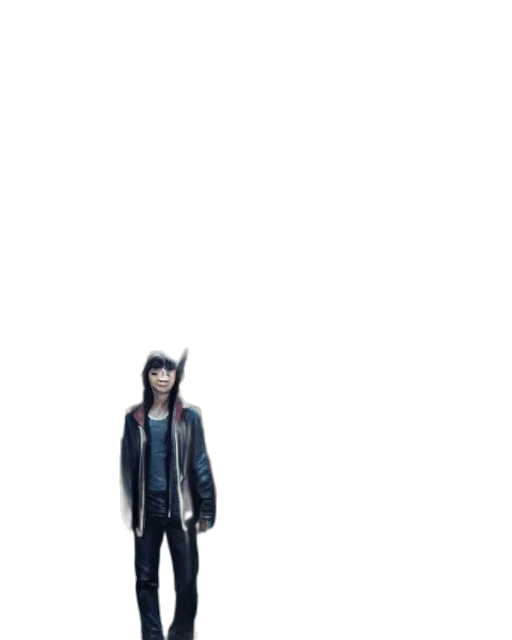 jacket, robot, staff, creature transparent PNG cut-out