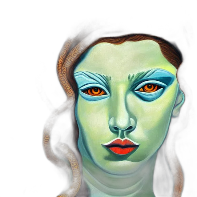 face, mask, creature, fantasy art transparent PNG cut-out