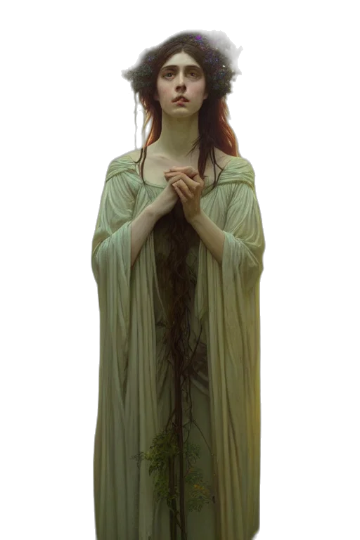 dress, staff, crown, jewelry transparent PNG cut-out