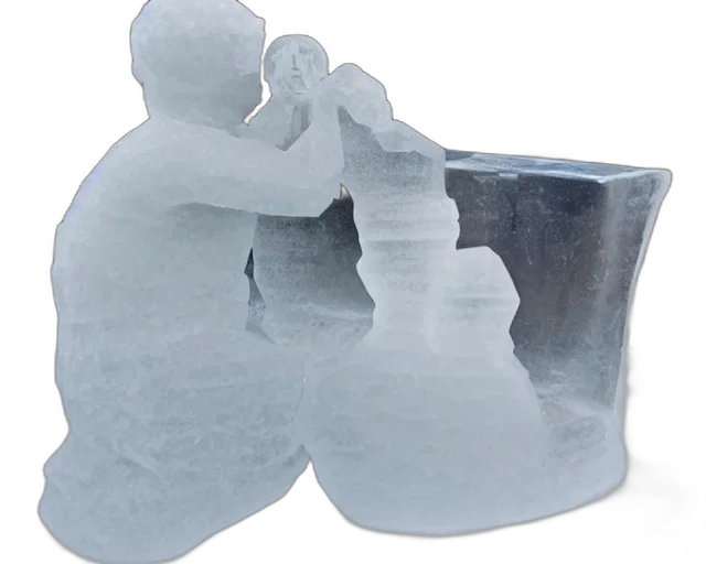 bottle, furniture, 3d render, snow transparent PNG cut-out