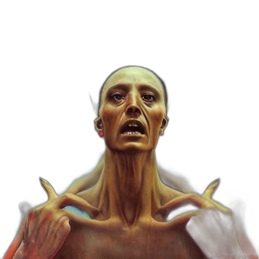 face, creature, mask, staff transparent PNG cut-out