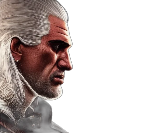 face, hair, concept art, photorealistic transparent PNG cut-out