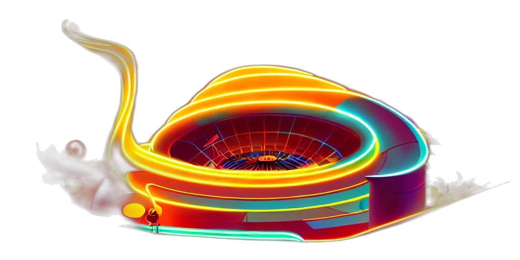 3d render, concept art, neon lights, spiral transparent PNG cut-out