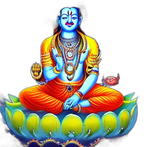photorealistic, blue, lord, vishnu transparent PNG cut-out