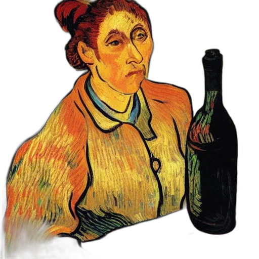 bottle, jacket, face, staff transparent PNG cut-out