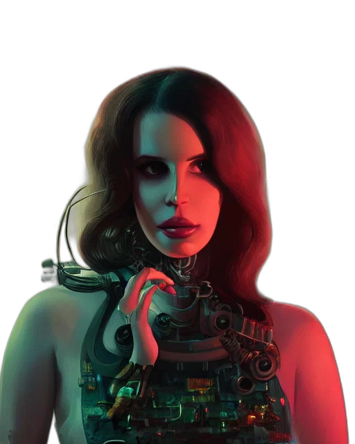 robot, jewelry, face, cyberpunk transparent PNG cut-out