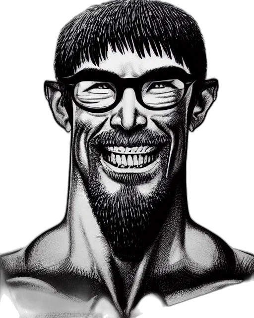 face, comic book art, cartoon, photorealistic transparent PNG cut-out