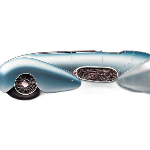 car, 3d render, retro, futuristic transparent PNG cut-out