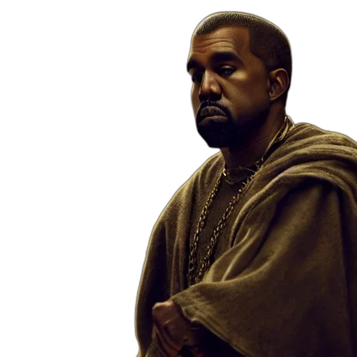 face, photorealistic, earth tones, kanye transparent PNG cut-out