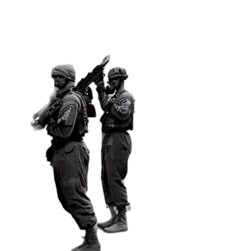weapon, staff, jacket, mask transparent PNG cut-out