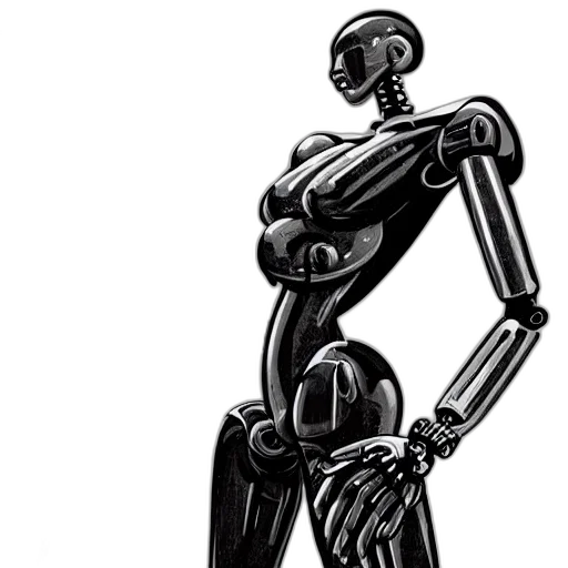 robot, concept art, cyberpunk, comic book art transparent PNG cut-out