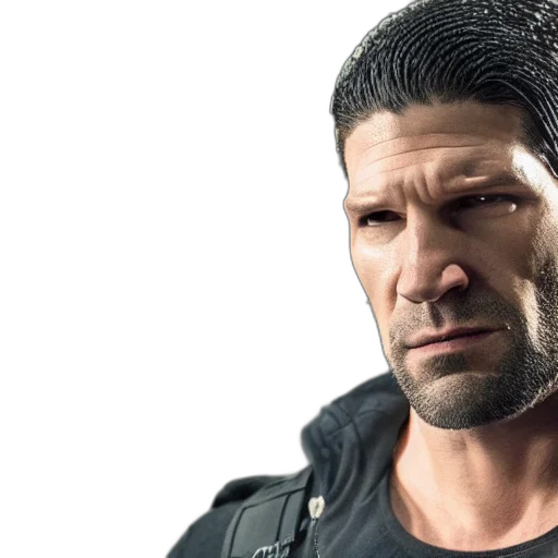 3d render, photorealistic, jon, bernthal transparent PNG cut-out