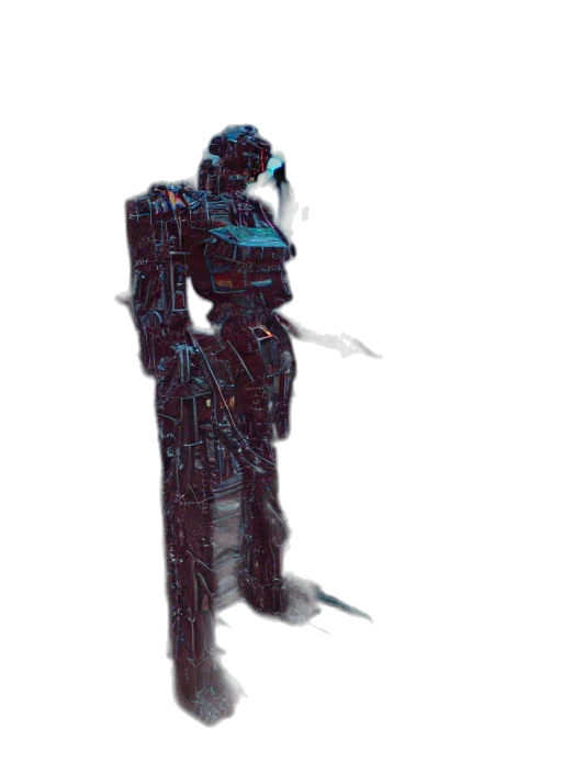 robot, weapon, staff, creature transparent PNG cut-out