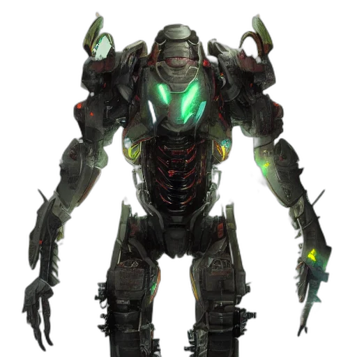 robot, weapon, concept art, cyberpunk transparent PNG cut-out