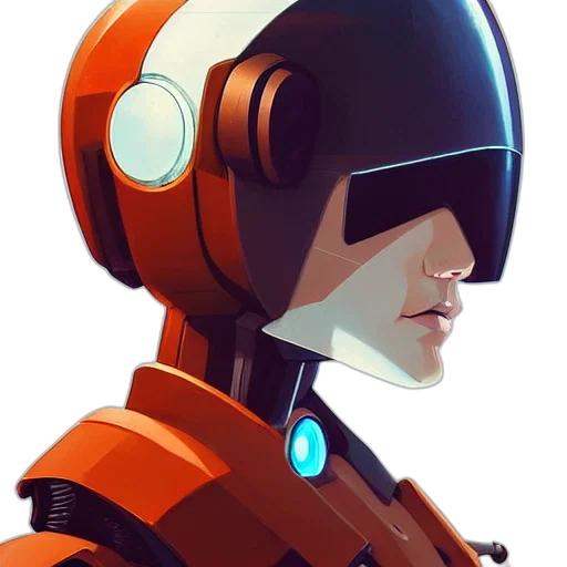 robot, face, concept art, comic book art transparent PNG cut-out