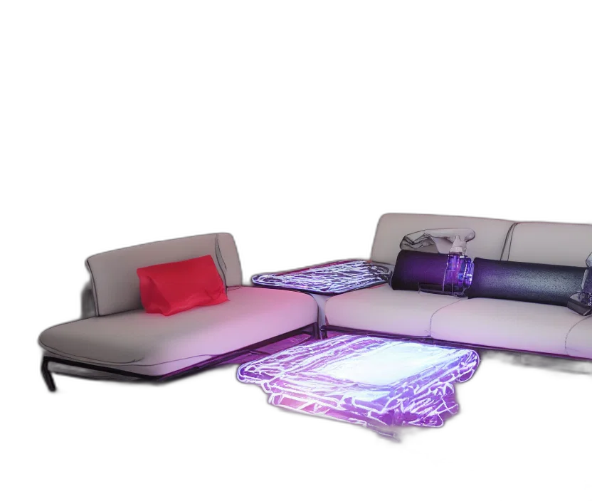 furniture, 3d render, cyberpunk, vaporwave transparent PNG cut-out