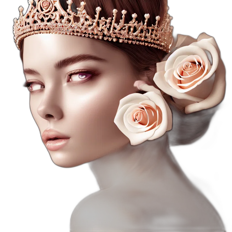 crown, jewelry, flower, face transparent PNG cut-out