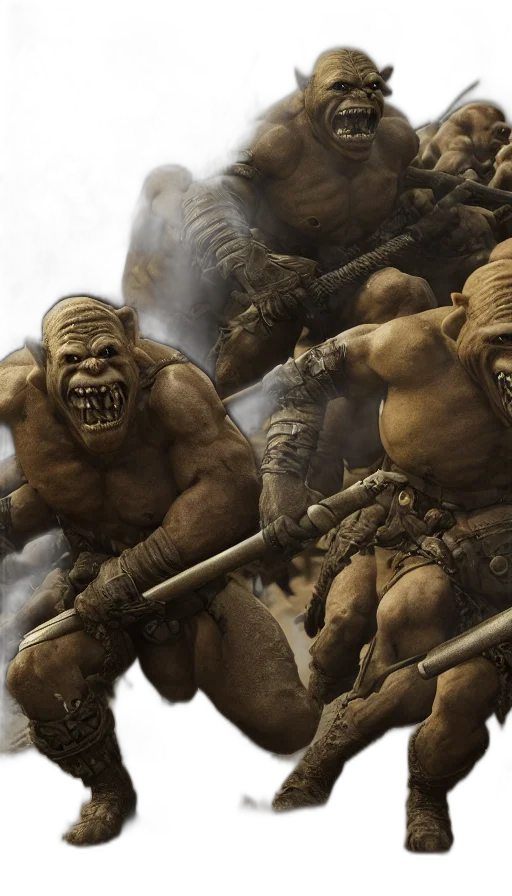 concept art, fantasy art, photorealistic, orcs transparent PNG cut-out