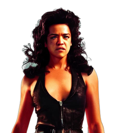photorealistic, michelle, rodriguez, starring transparent PNG cut-out