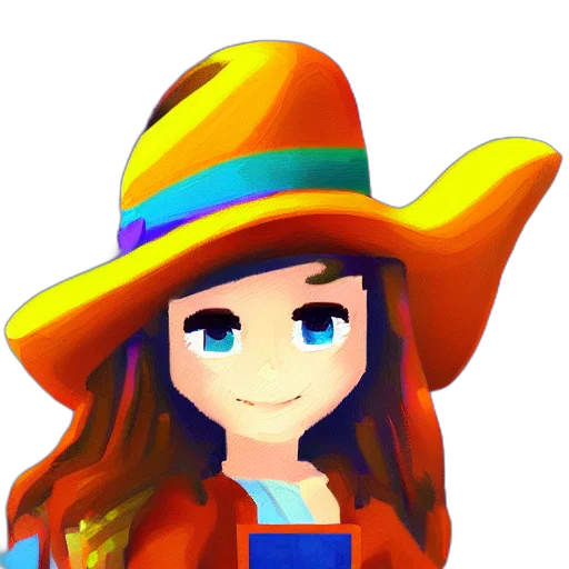 hat, staff, face, pixel art transparent PNG cut-out
