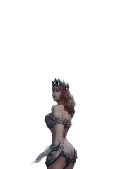 dress, crown, creature, robot transparent PNG cut-out