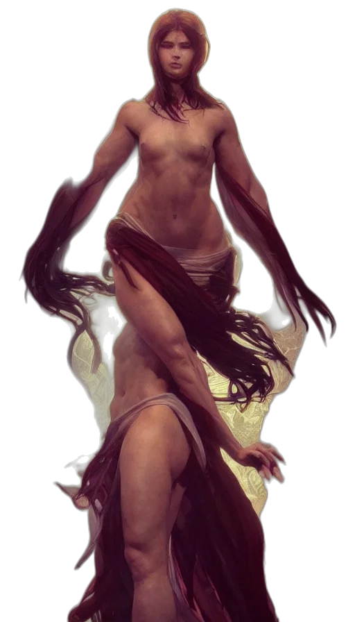 creature, dress, dragon, hair transparent PNG cut-out
