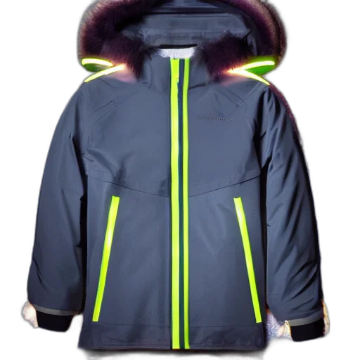 jacket, cyberpunk, 3d render, neon transparent PNG cut-out