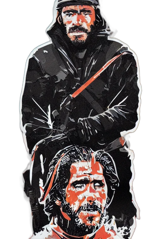 jacket, face, comic book art, concept art transparent PNG cut-out