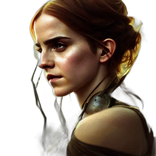 face, fantasy art, concept art, photorealistic transparent PNG cut-out