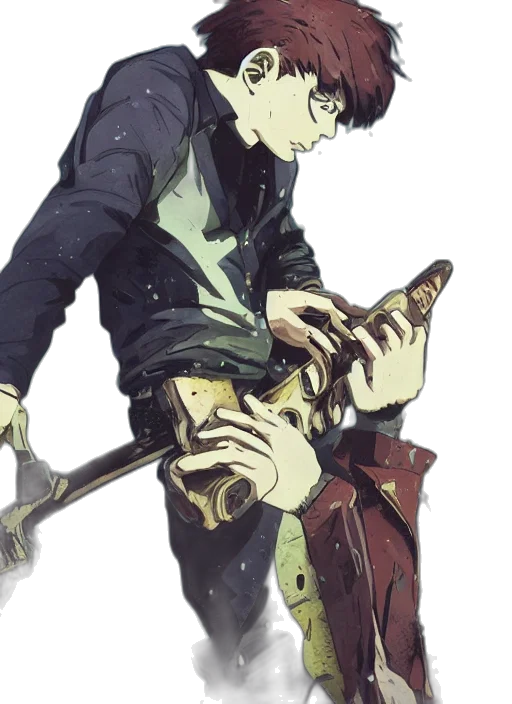 staff, mask, weapon, jacket transparent PNG cut-out
