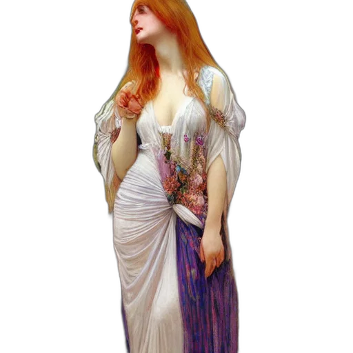 dress, jewelry, staff, fantasy art transparent PNG cut-out