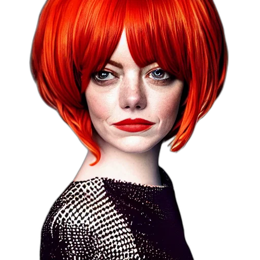 face, hair, dress, photorealistic transparent PNG cut-out