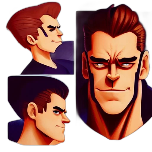 face, comic book art, cartoon, concept art transparent PNG cut-out