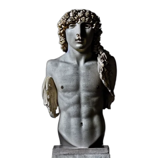 photorealistic, 3d render, antinous, statue transparent PNG cut-out