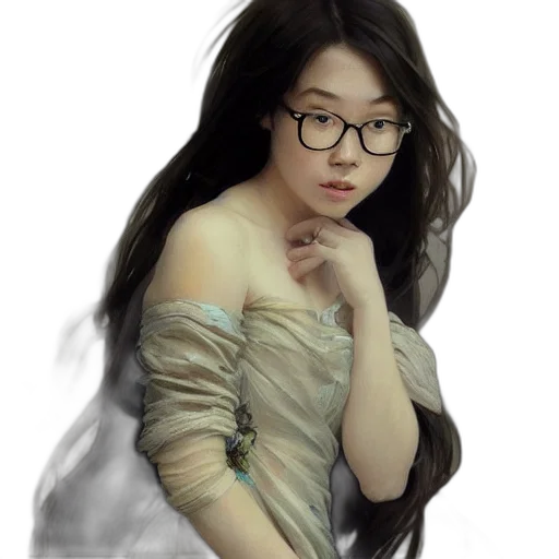 dress, dragon, hair, face transparent PNG cut-out