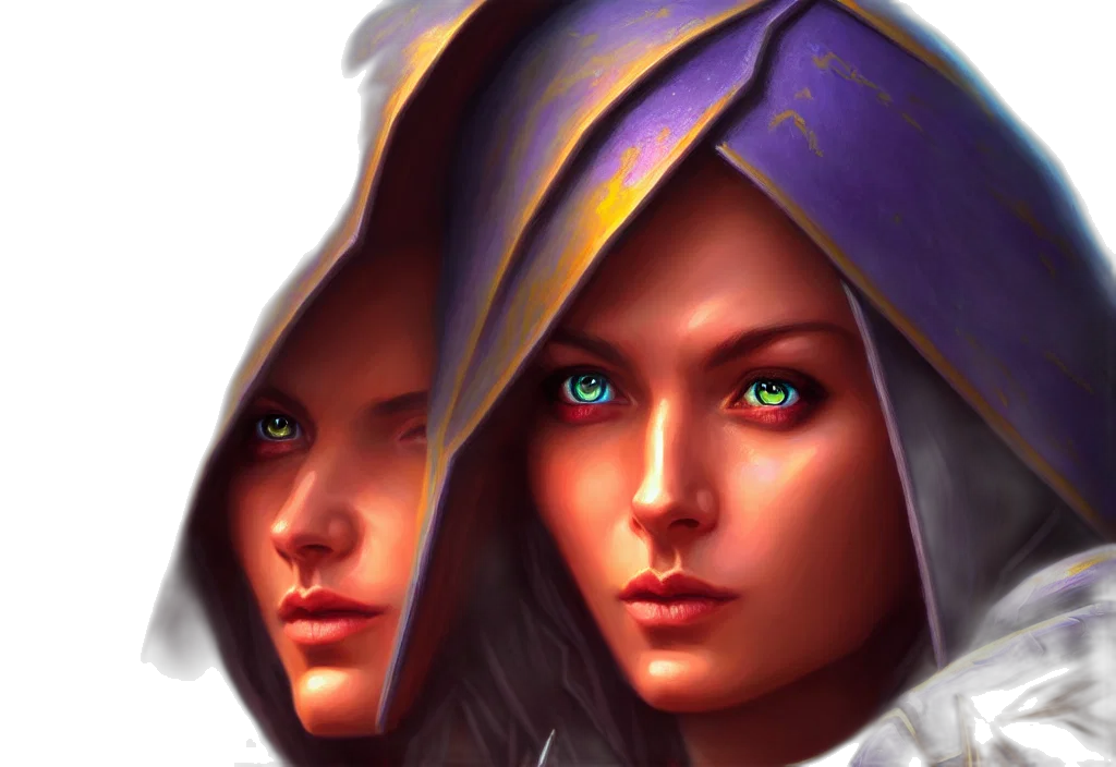 face, fantasy art, concept art, photorealistic transparent PNG cut-out