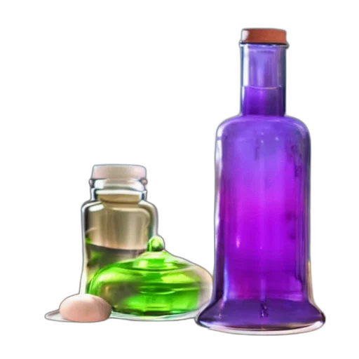 bottle, 3d render, concept art, photorealistic transparent PNG cut-out