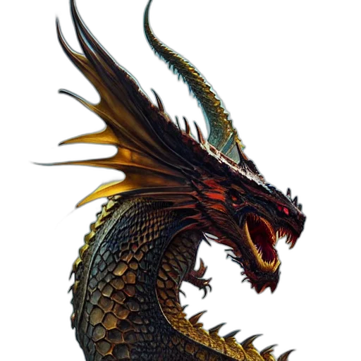 dragon, creature, animal, staff transparent PNG cut-out