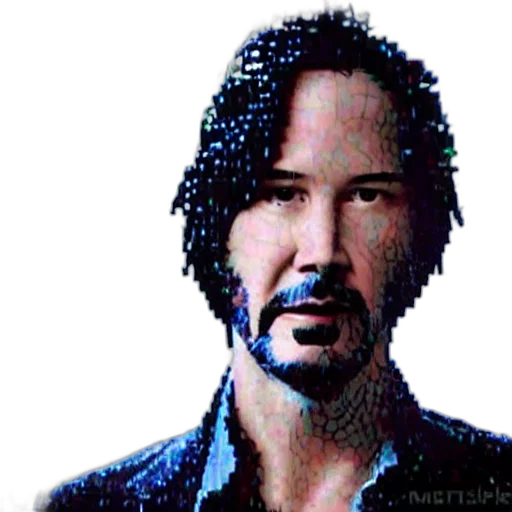 hair, robot, face, pixel art transparent PNG cut-out
